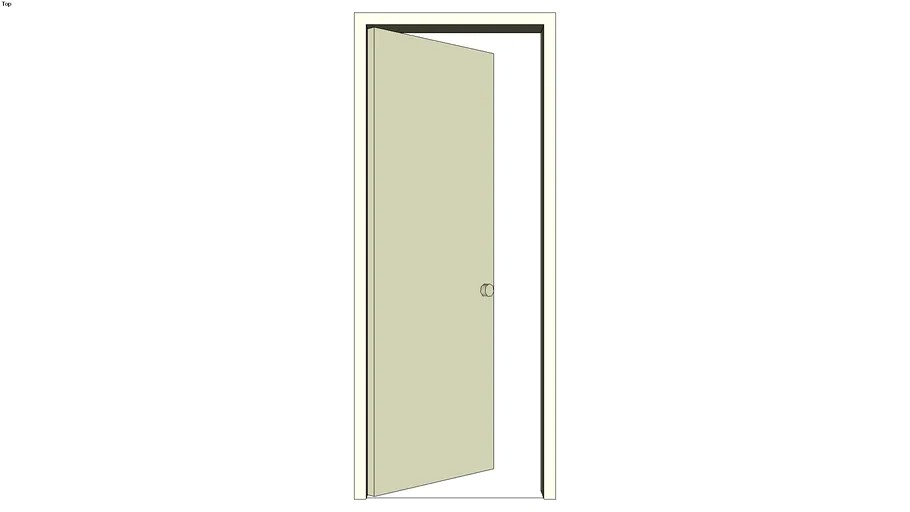 Door with jamb left reverse