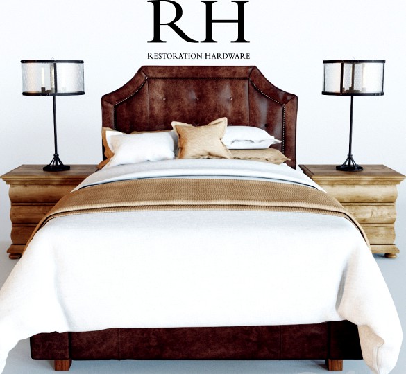 Restoration Hardware Delano Leather Bed