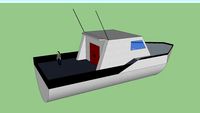 Deep sea fishing boat with girl