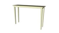 Tall end table behind sofa