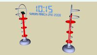 super high powered hyper beam driven 3 dimensional projected clock