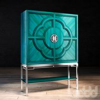 Chin Hua Lotus Bar Cabinet