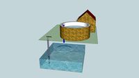 EMAS pump with roofwater harvesting and groundwater recharge