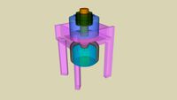 3d model of Tendon tensioning arrangement