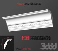 Карниз потолочный с рисунком лепнина гипс K0228.156Нx135mm