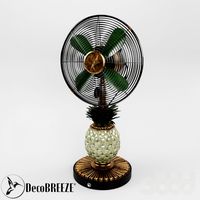 Deco Breeze DBF0247 Mosaic Pineapple 10 Inch Table Fan