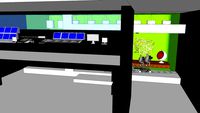 Green screnn set with control room