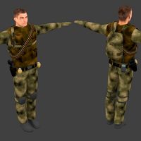 Low poly textured and rigged soldier