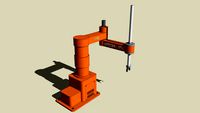 Robot Industrial tipo SCARA, Simulación Habilitada por el plugin Sketchyphysics