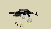 G36C-Supressed+sight+M203 Grenade laucncher