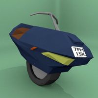 Low Poly One Wheeled Bike | UniBike