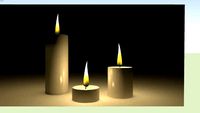 Realistic candle+candle light