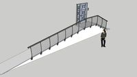 Apartment entrance stairs with handicaped access and steel entrance door