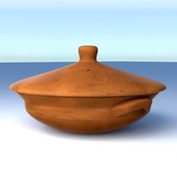Ancient etruscan lopas (terracotta pan/pot) for cooking/stewing