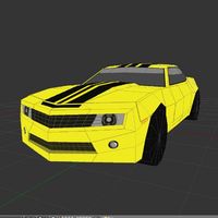 Camaro, Car, Low-Mid Poly, Hand Painted