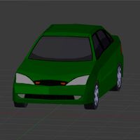 Ford Focus 2000 Low Poly Car