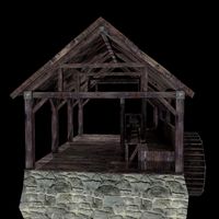 Medieval waterpowered sawmill