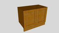 WIDE FRAME OAK KITCHEN RANGE - DOUBLE CUPBOARD BASE UNIT
