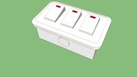 Interruptor triplo com eletroduto embutido