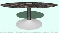 TABLE COFFEE ADJ HT 42DX.L MARBLE TOP & WHITE BASE BY JOHN A WEICK RA