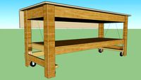 Rolling Worktable with Flip-up Shelf