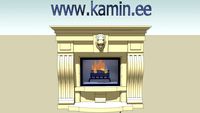 Fireplace with lion, steel insert