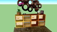 gold bookcase