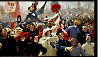 The manifest October 17, 1905 painting by Ilya Repin (1844-1930).