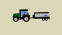 Traktor mit Milchtank