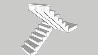 109.75 inch rise U turn Stairs simple