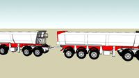 Trailer-tipper road train oplegger-kipper-duo kuipoplegger half-tube-tipper