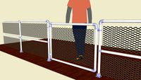 Kee Klamp Railing with Infill Panel and Gate