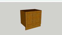 WIDE FRAME OAK KITCHEN RANGE - DOUBLE CUPBOARD