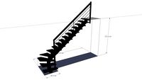 escalier droit quart tournant h. 272 largeur 82