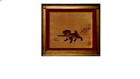Chinese Picture: Puppy with Pheasant Feather