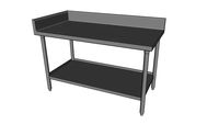 Worktable w/Back & Side Splashes & Under-Shelf WT2-30-US-60]