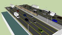 Raised freeway/ Highway section