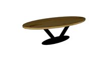 Table PORQUEROLLES en chêne - pied V ovale 12x6