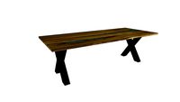 Table WILD en orme et epoxy - pieds X 10x10