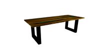 Table WILD en orme et epoxy - pieds U 10x10