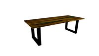 Table WILD en orme et epoxy - pieds U 10x6