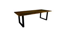 Table WILD en orme et epoxy - pieds U 8x4