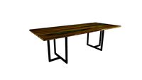 Table WILD en orme et epoxy - pieds T 3x3