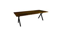 Table WILD en orme et epoxy - pieds lachaud 4x4