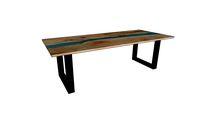 Table RIVER en orme et résine epoxy - pieds U 10x6