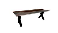 Table INDIANA en noyer et epoxy - pieds X 10x10