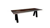 Table INDIANA en noyer et epoxy - pieds V inversé 10x10