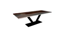 Table INDIANA en noyer et epoxy - pieds V carré 12x6