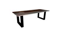 Table INDIANA en noyer et epoxy - pieds U 12x6