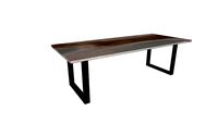 Table INDIANA en noyer et epoxy - pieds U 8x4